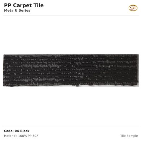 PP Carpet Tile Meta U Series 04-Black Sample