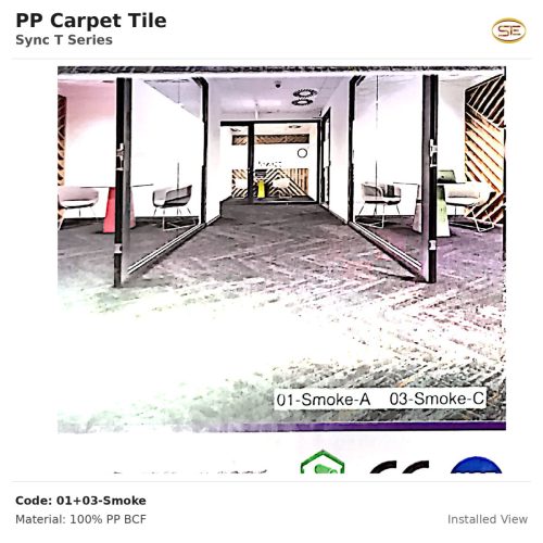 PP Carpet Tile Sync T Series 0103-Smoke Installed