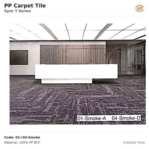 PP Carpet Tile Sync T Series 0104-Smoke Installed