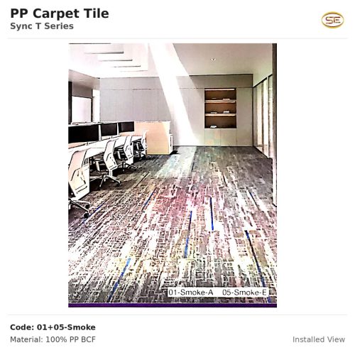PP Carpet Tile Sync T Series 0105-Smoke Installed
